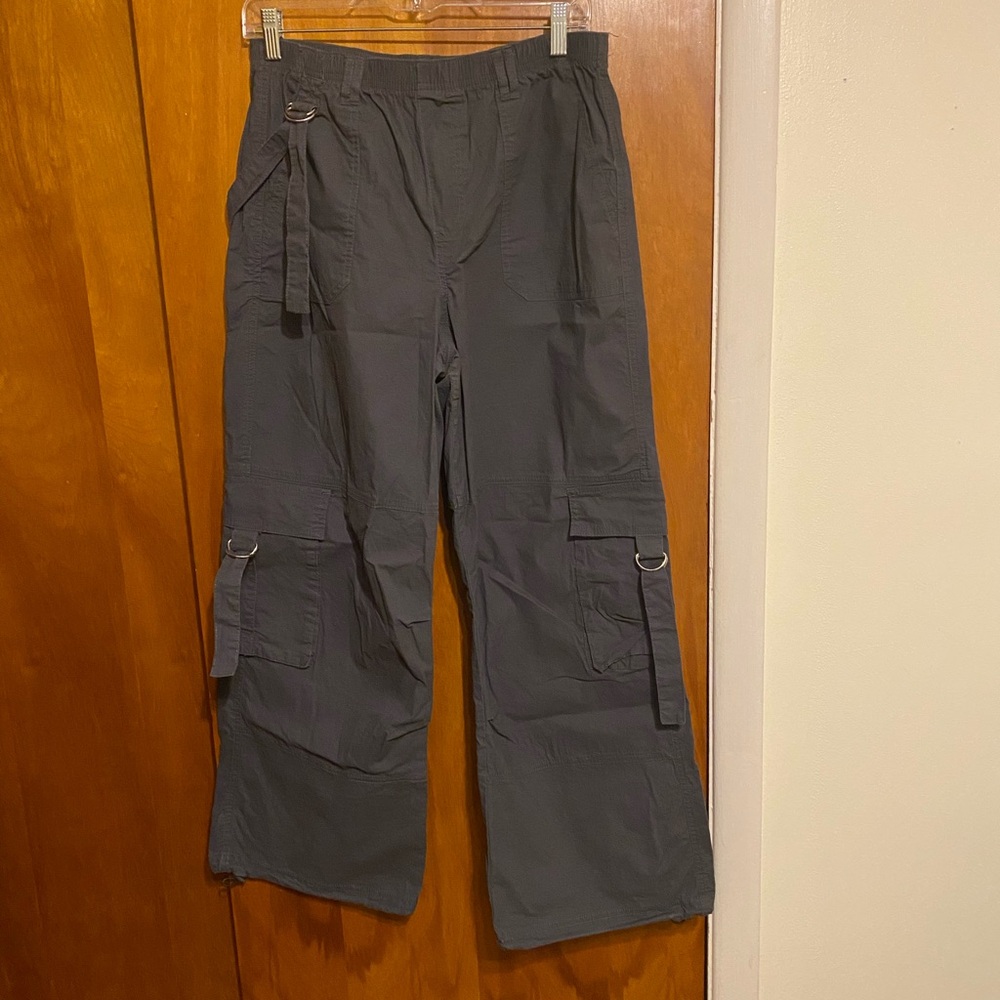 H/G (Happy Girl) Women’s Cargo Utility Pants - Dark Gray, Pockets w/D-Rings